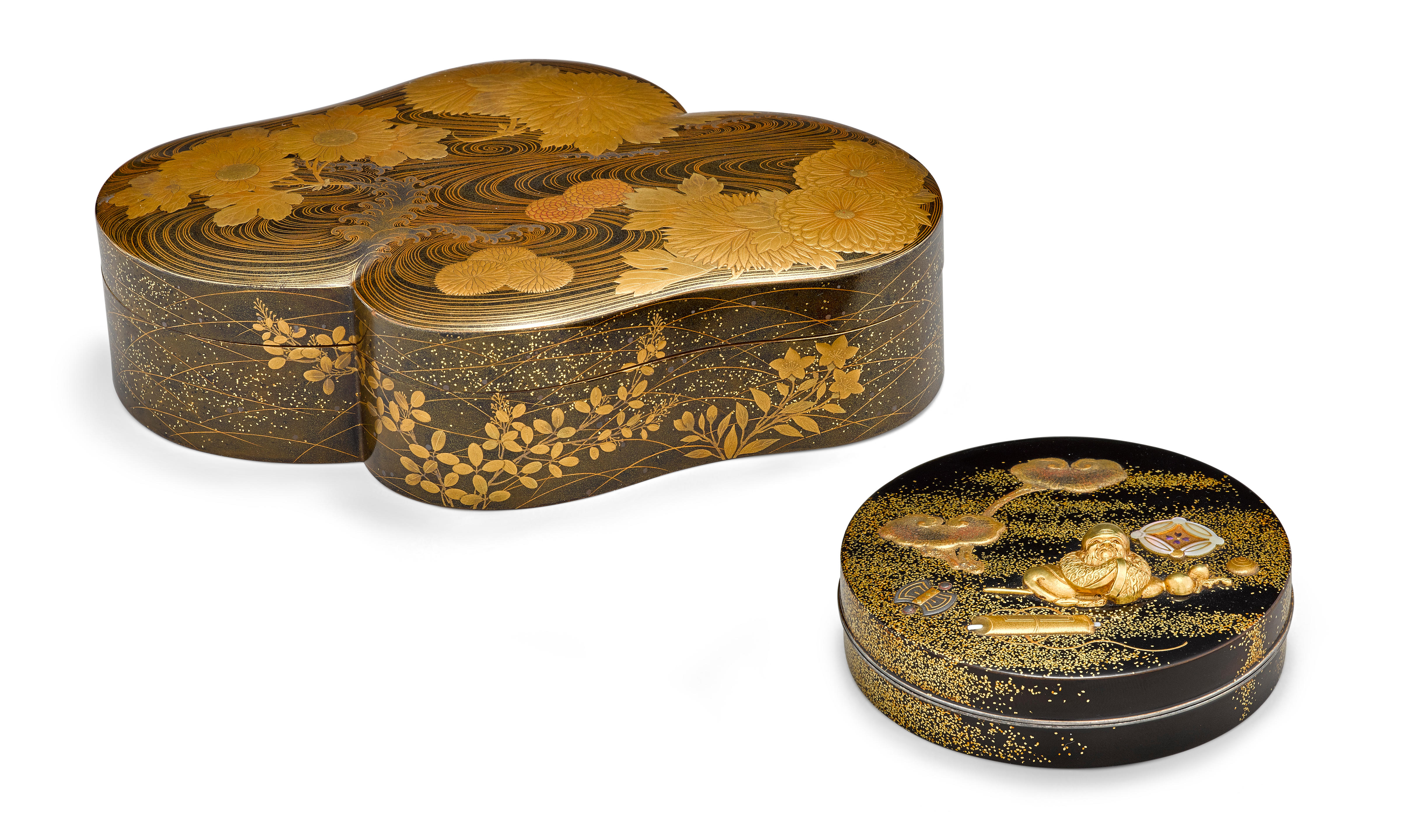 Two lacquer boxes and covers