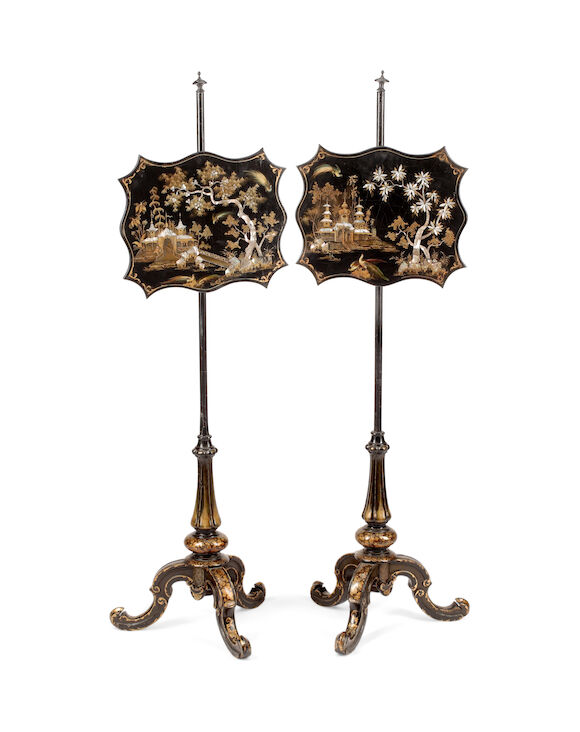 Bonhams : A Pair of Regency Parcel Gilt and Polychrome Decorated ...