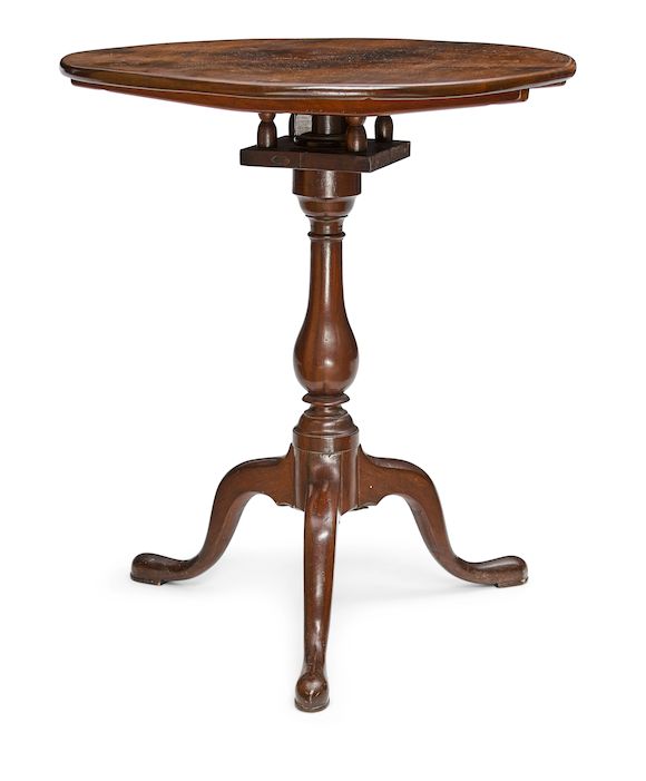 Bonhams A Chippendale mahogany bird cage tilt top tea table