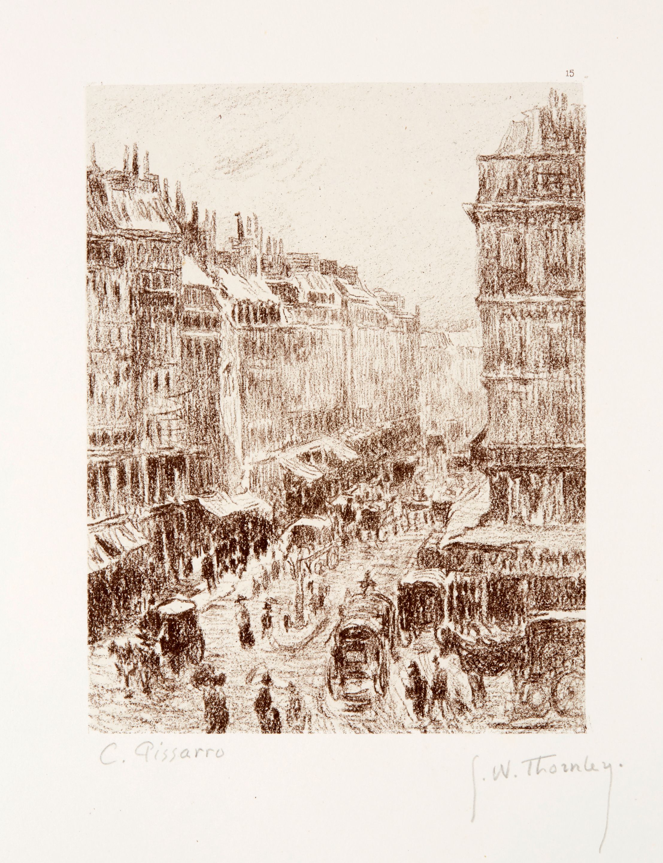 La Rue Lazare, Plate 15 from 25 Lithographes par W. Thornley d'apres Pissarro