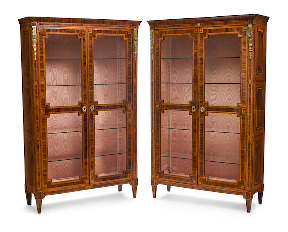 Bonhams : A pair of Louis XVI style Gilt Bronze Mounted Inlaid Mahogany ...