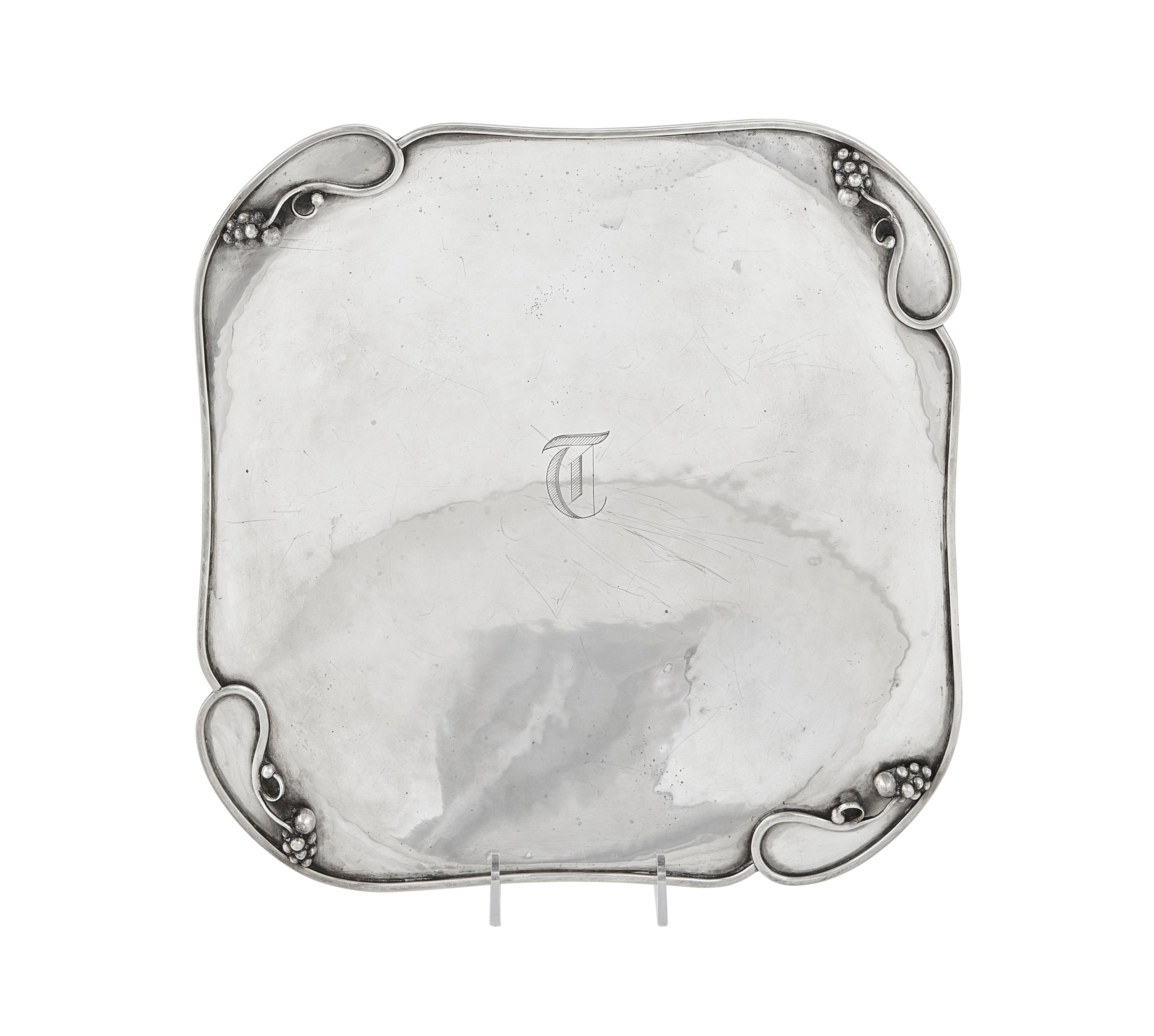 A Canadian sterling silver squared centerpiece dish