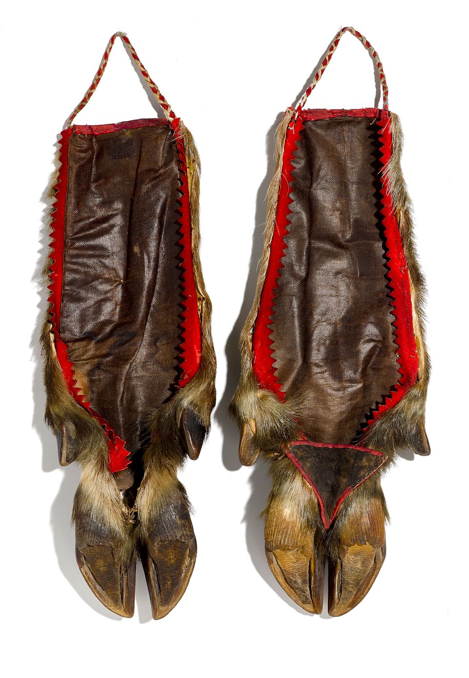a pair of eastern great lakes decorated caribou hooves