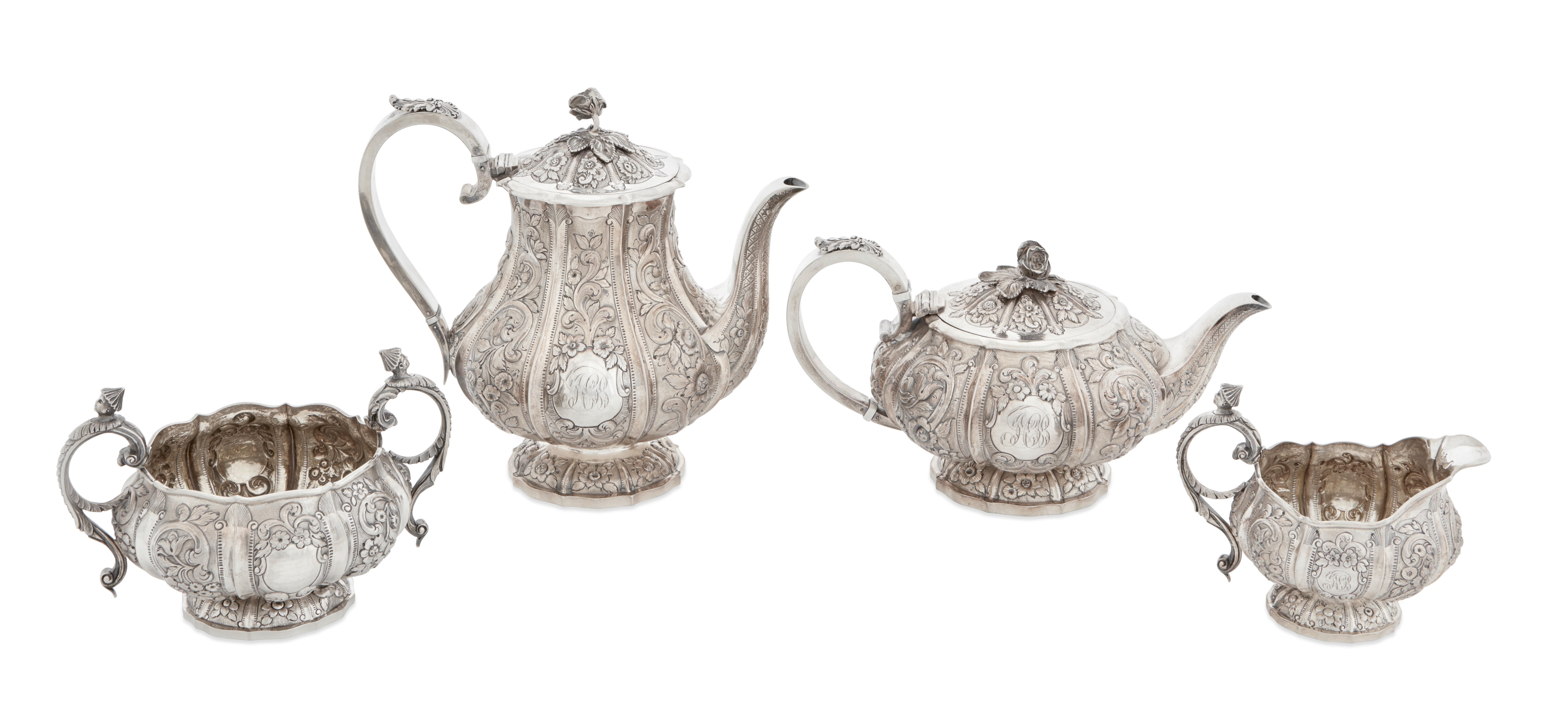 An English sterling silver 4-piece tea and coffee service