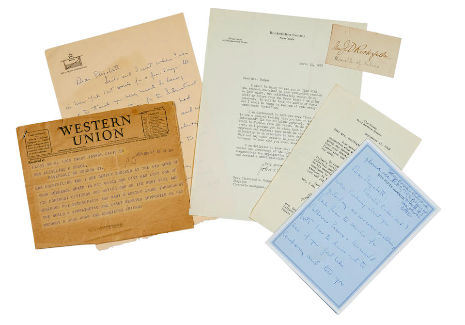 Bonhams : ROCKEFELLER FAMILY. An archive of 30 Typed and Autograph ...