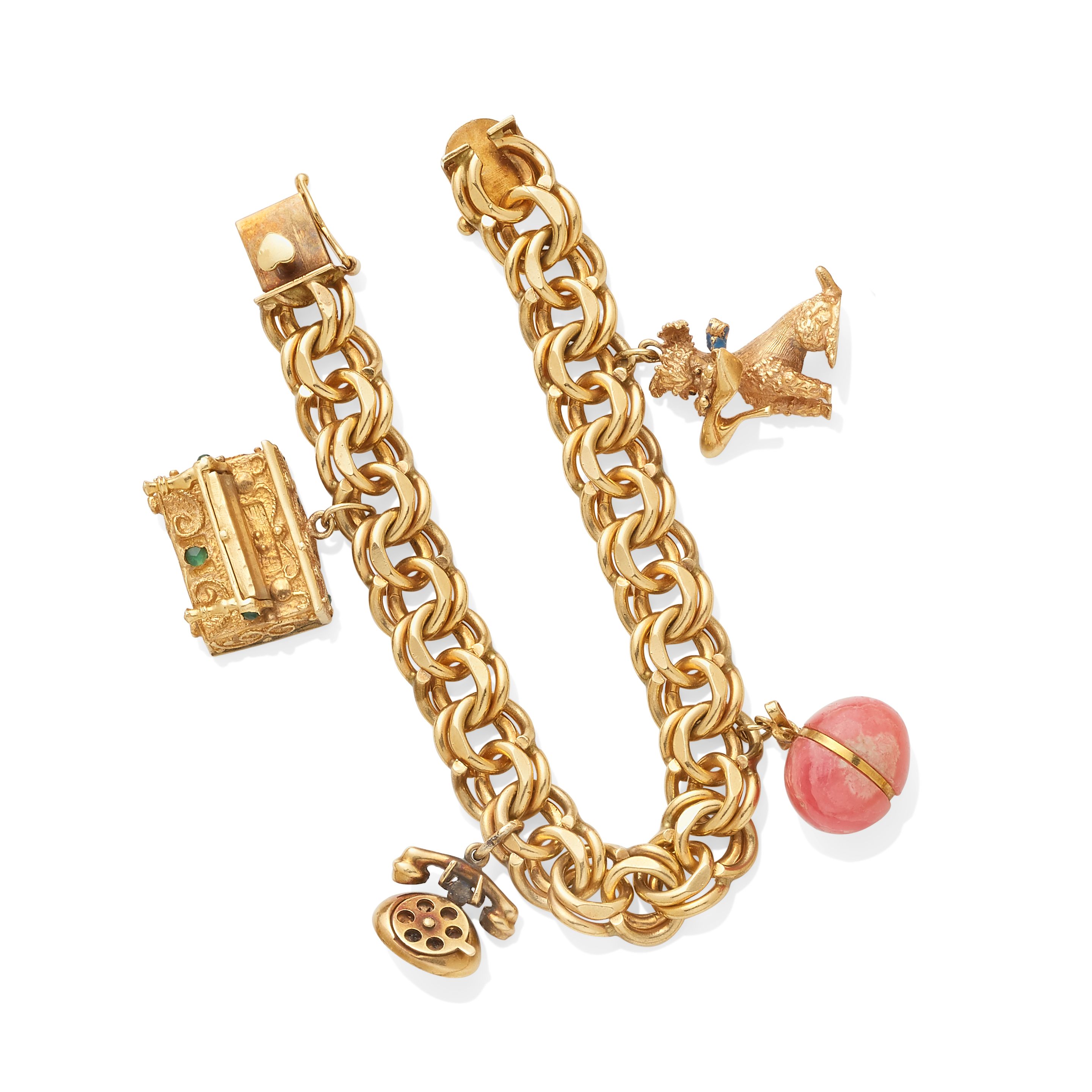 A gem-set charm bracelet