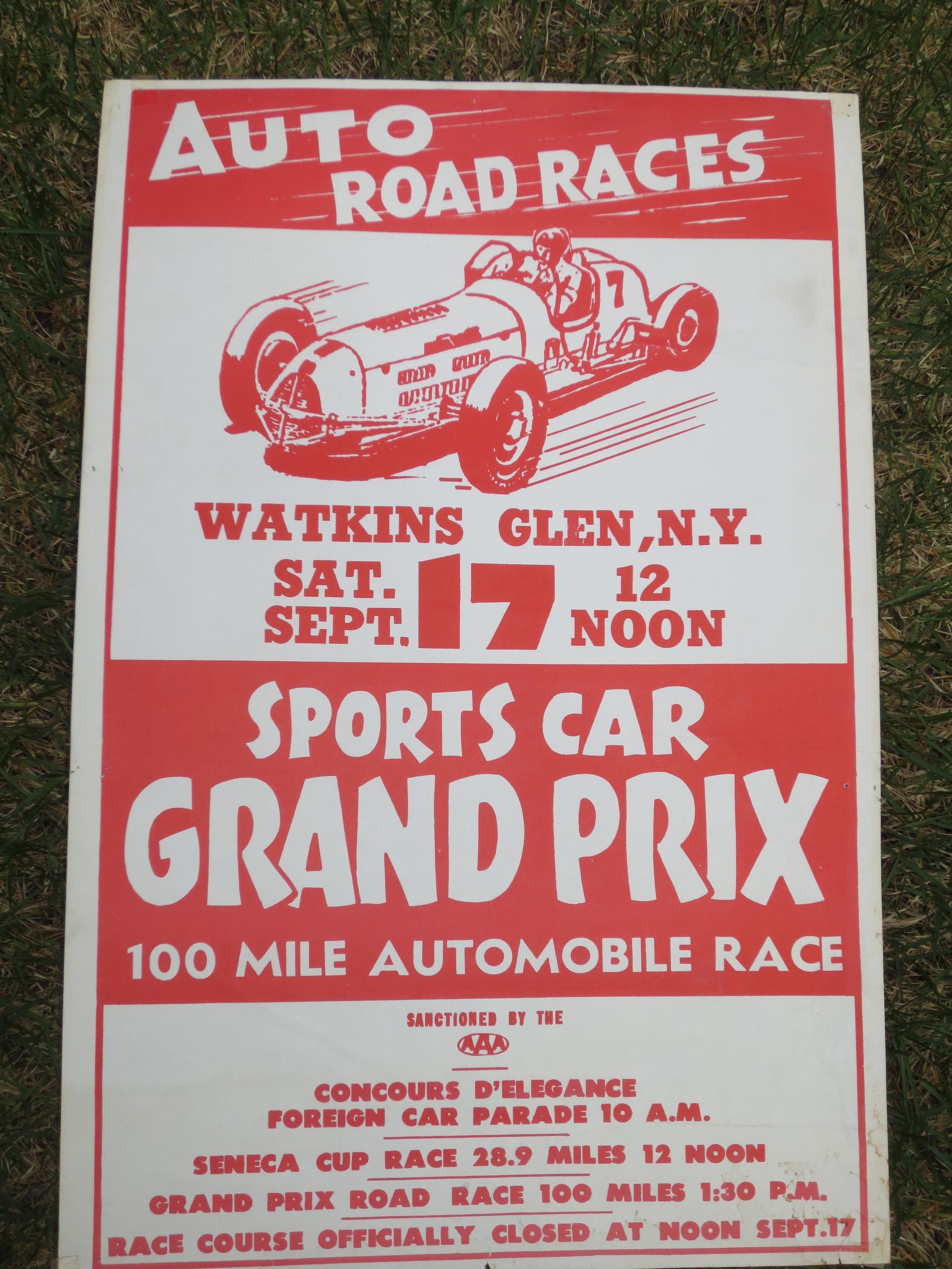 Bonhams Cars : An Auto Road Races Watkins Glen NY poster,