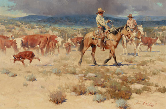 Bonhams : James Elwood Reynolds (1926-2010) His First Lesson 24 x 36in ...