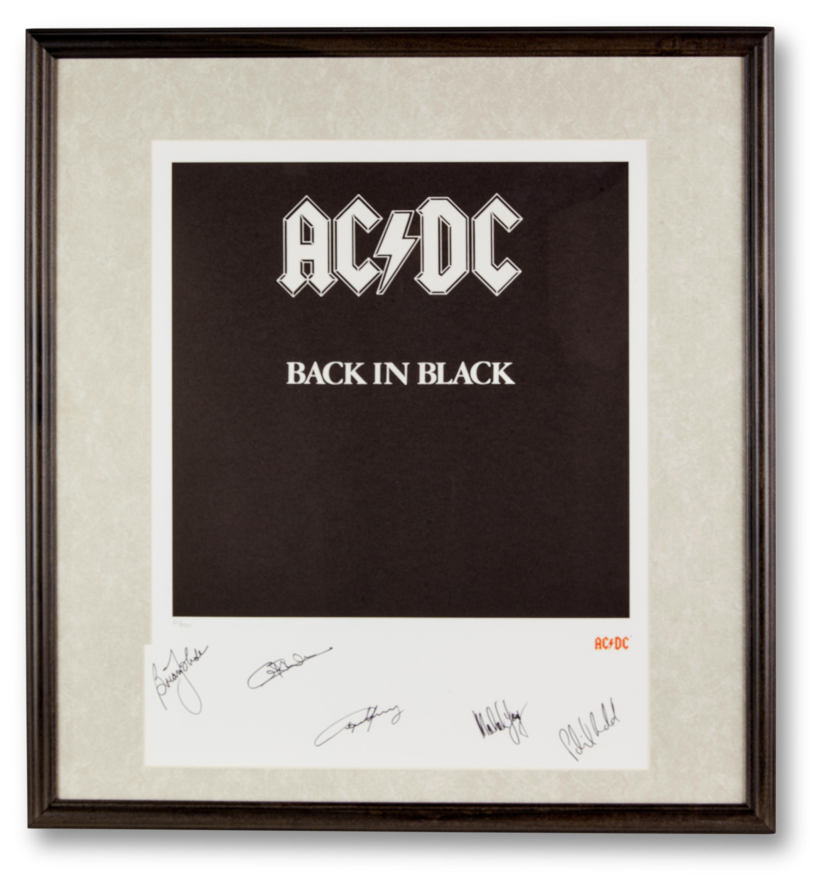 An AC/DC Signed Limited Edition Print Of The Album Cover Back In Black