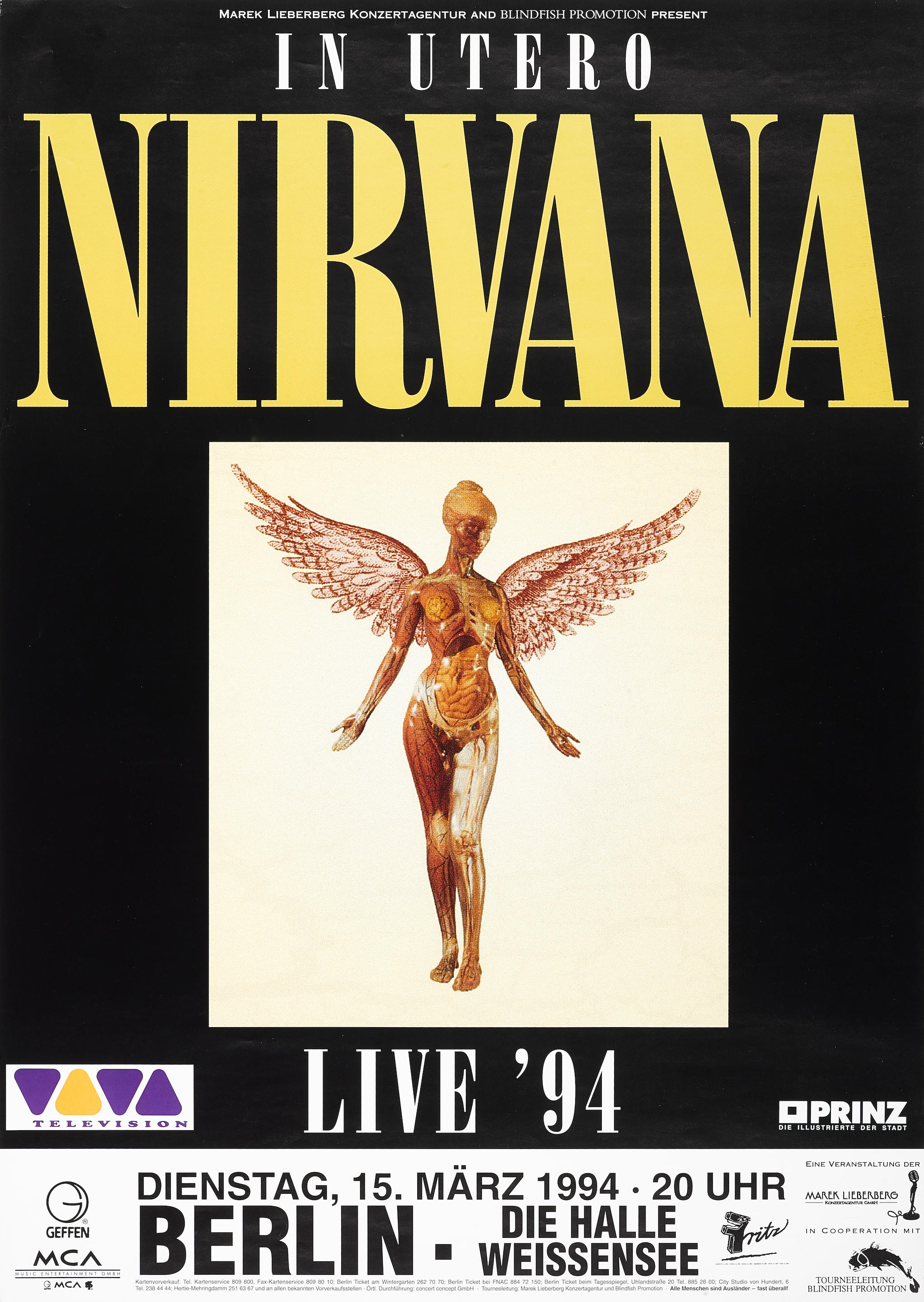 A Nirvana Live 94 Berlin Concert Poster