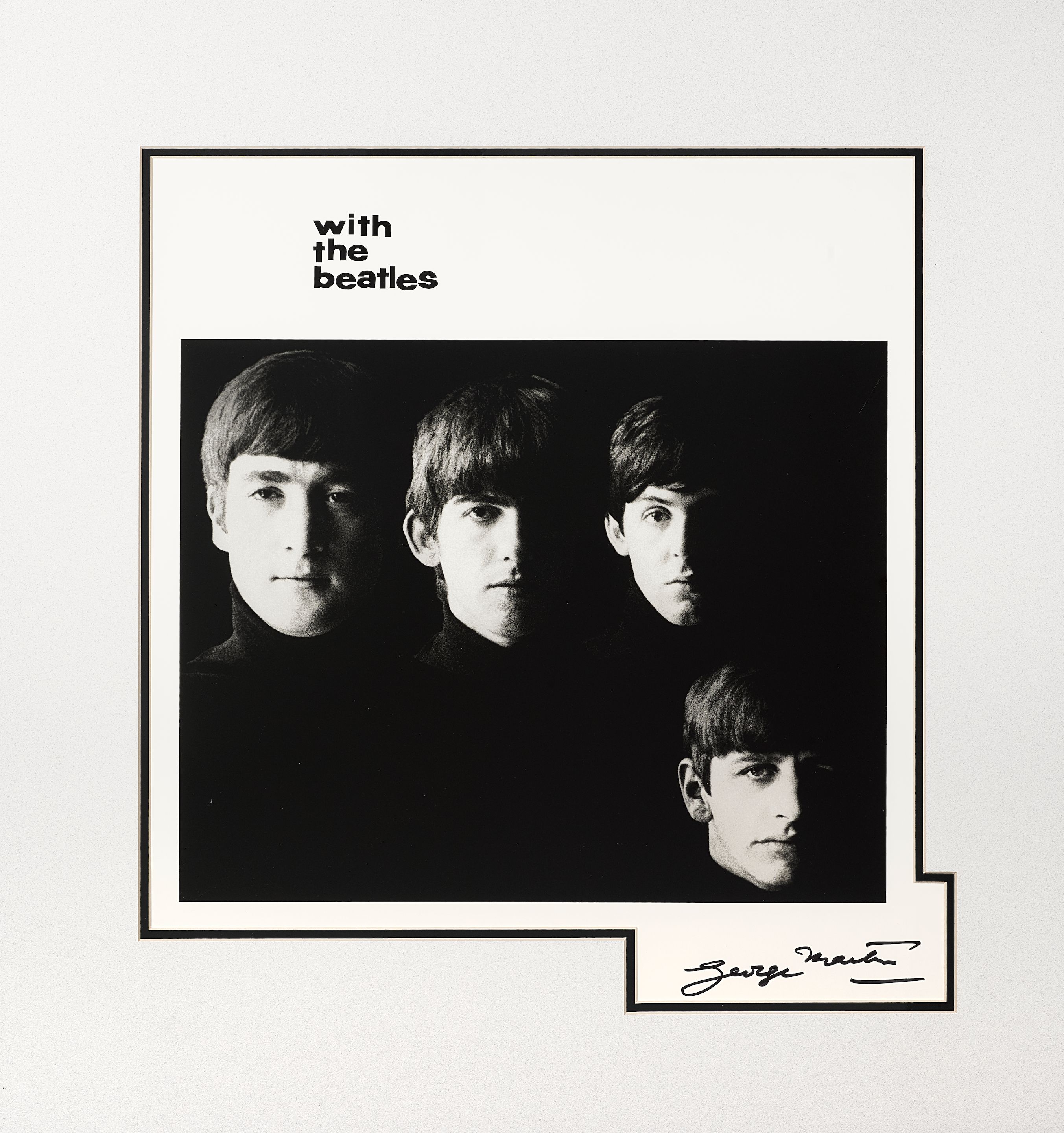 A Print Of The Beatles Album Cover "With The Beatles" Signed By ...