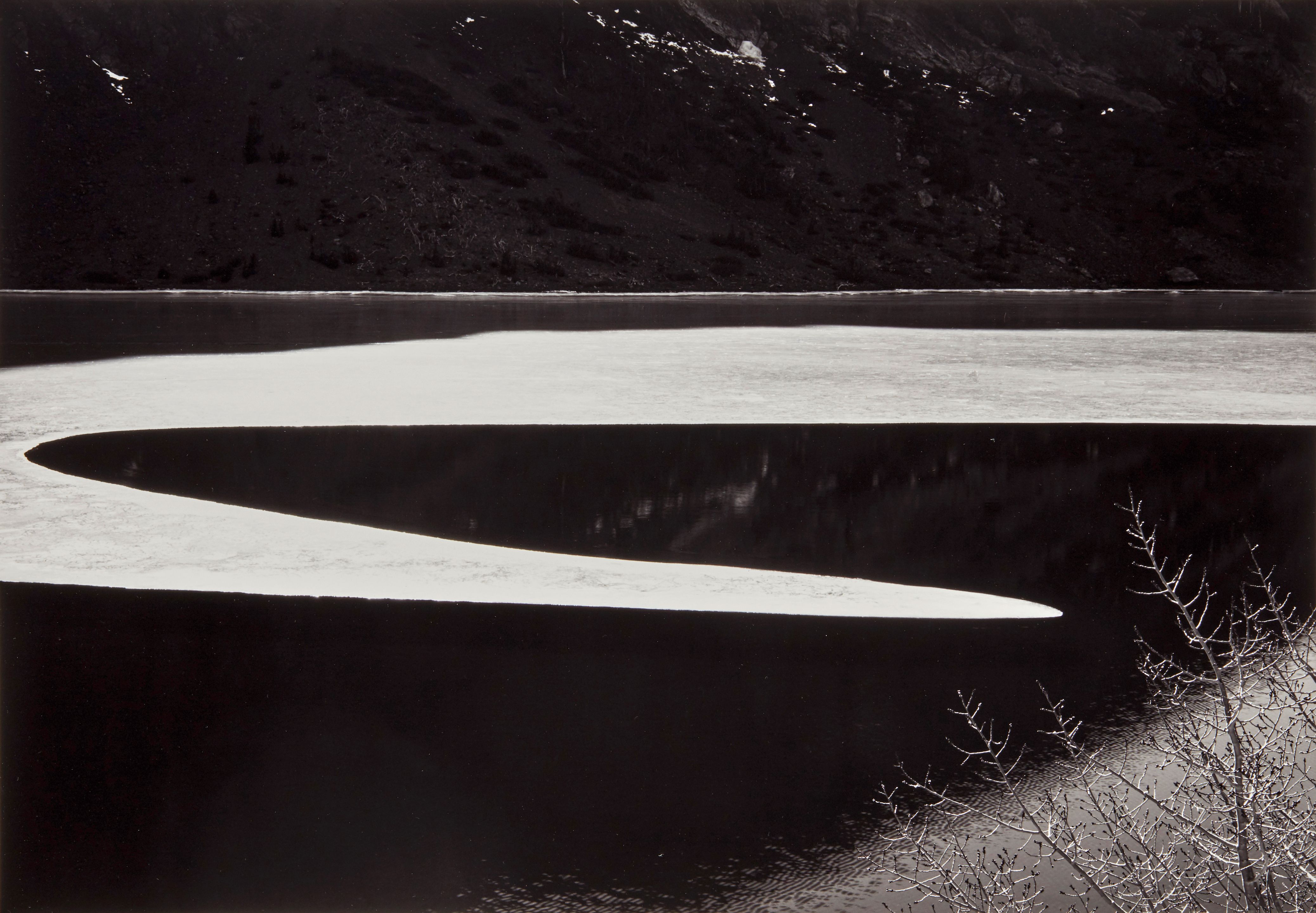 Ice on Ellery Lake, Sierra Nevada, California
