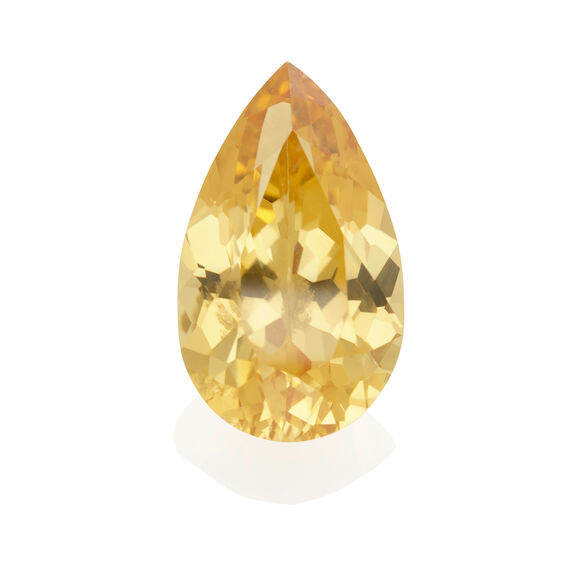 Pierre Scheelite Jaune Taillée - 5.40 Carats - Coupe émeraude - Rare Et Grosse