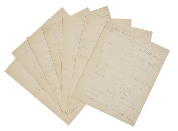 Bonhams : OSLER, WILLIAM. 1849-1919. Manuscript notes in Osler's hand ...