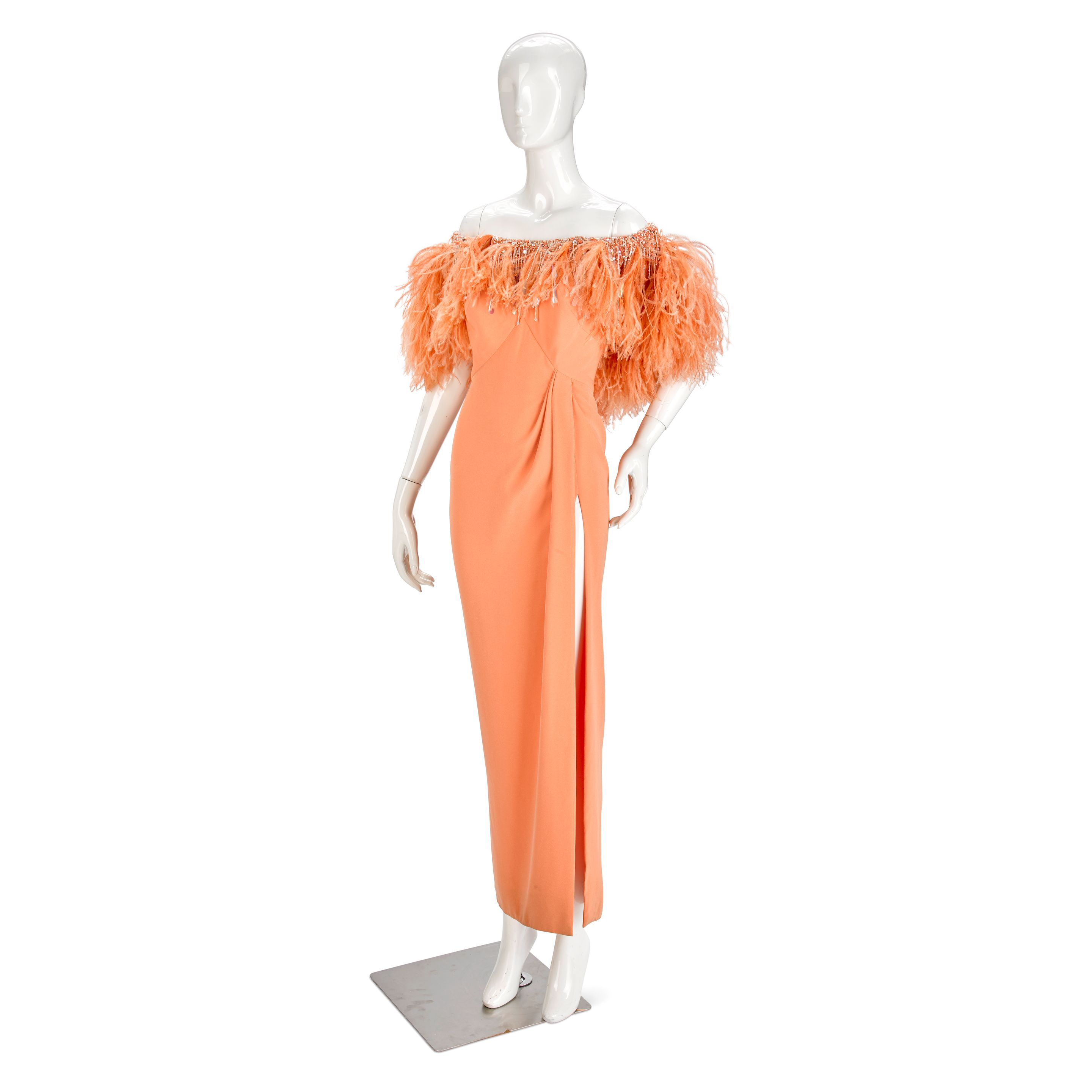 bob mackie orange dress Bob Mackie