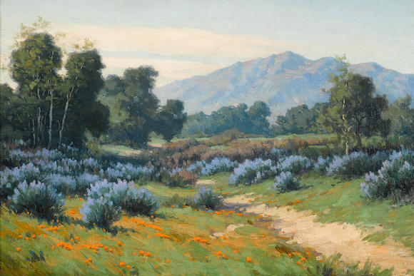 Bonhams : John Marshall Gamble (1863-1957) Valley with Poppies and ...