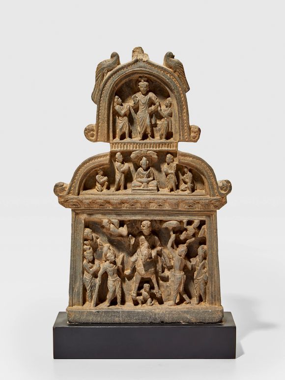 Bonhams : A SCHIST FALSE GABLE WITH THE GREAT DEPARTURE ANCIENT REGION ...