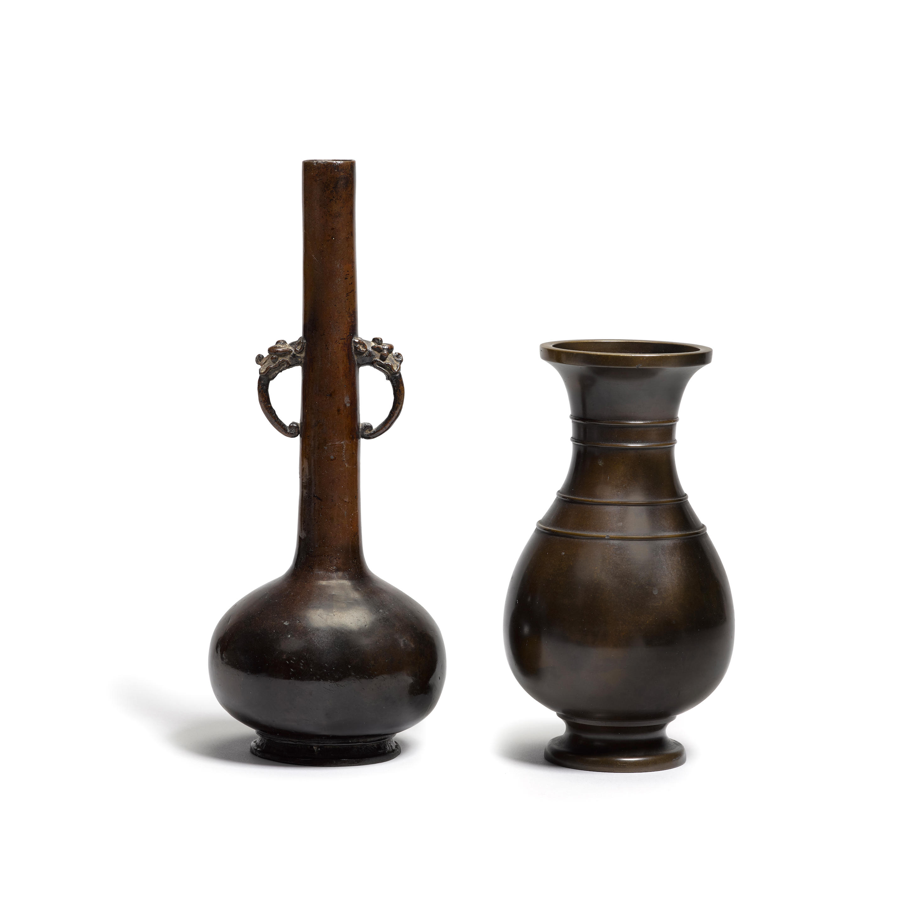 Two bronze vases