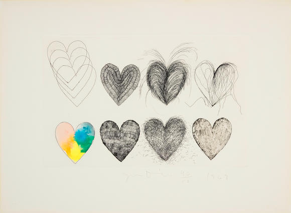 Bonhams : Jim Dine (born 1935); Eight Hearts;