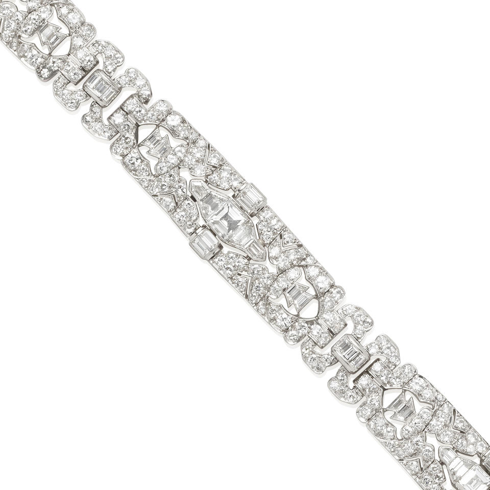 Bonhams : J.E. Caldwell: Platinum and Diamond Bracelet