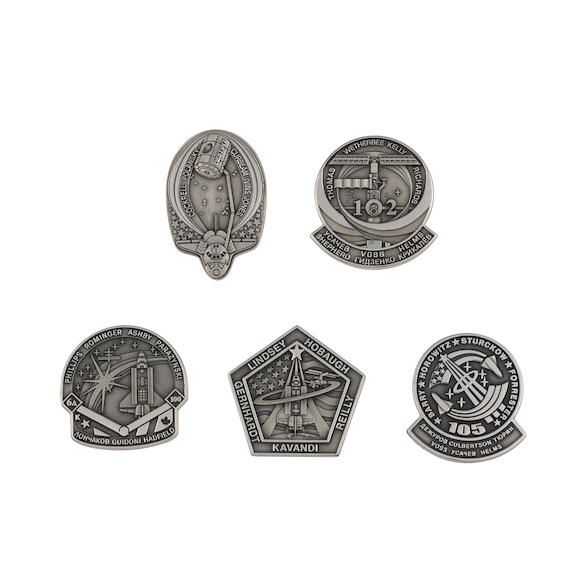 Bonhams : SPACE SHUTTLE ROBBINS SILVER MEDALLION GROUP STS 98, 102, 100 ...