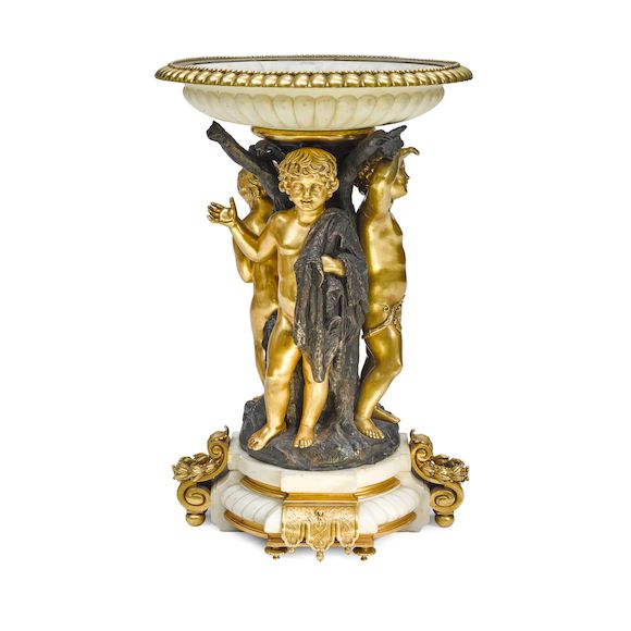 bonhams-a-large-gilt-and-patinated-bronze-and-white-marble