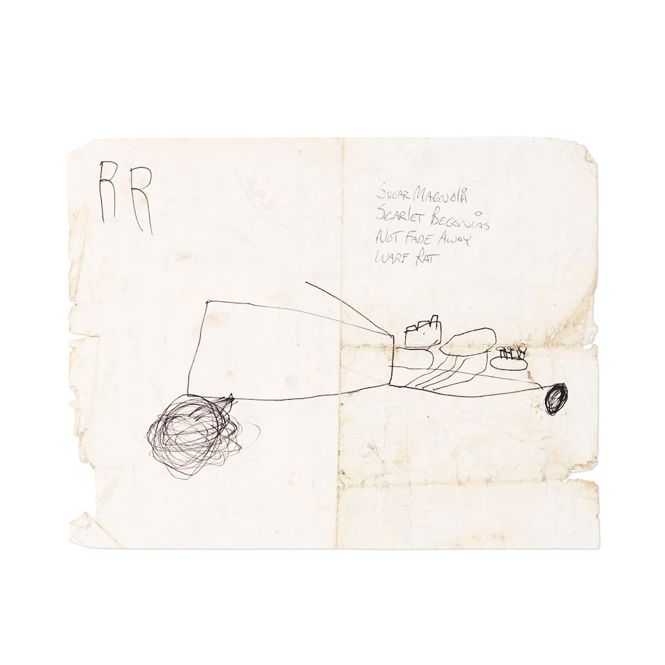 Bonhams Grateful Dead Fire On The Mountain Handwritten Lyrics C 1972