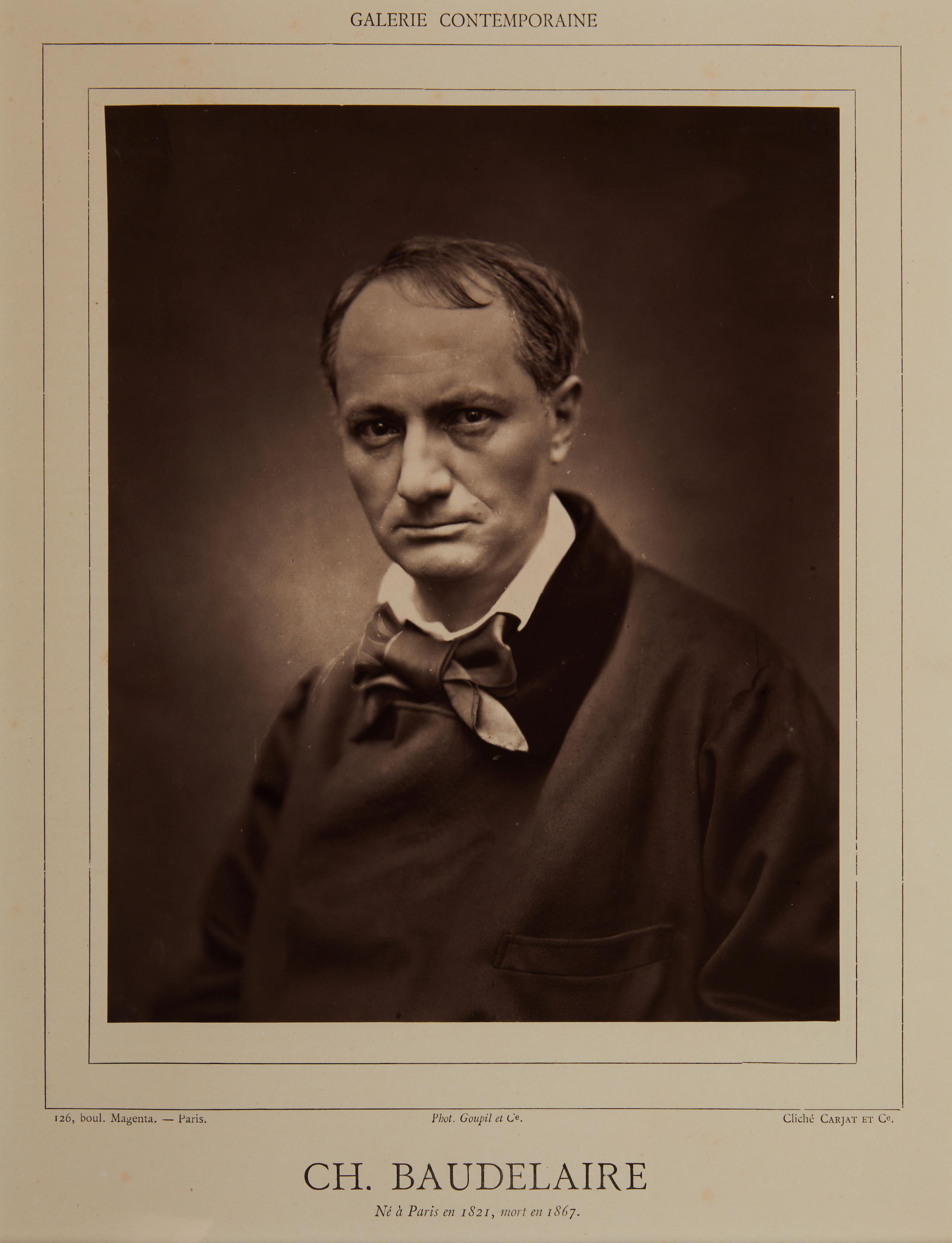 Bonhams : BAUDELAIRE, CHARLES. 1821-1867. CARJAT, ETIENNE. 1828-1906 ...