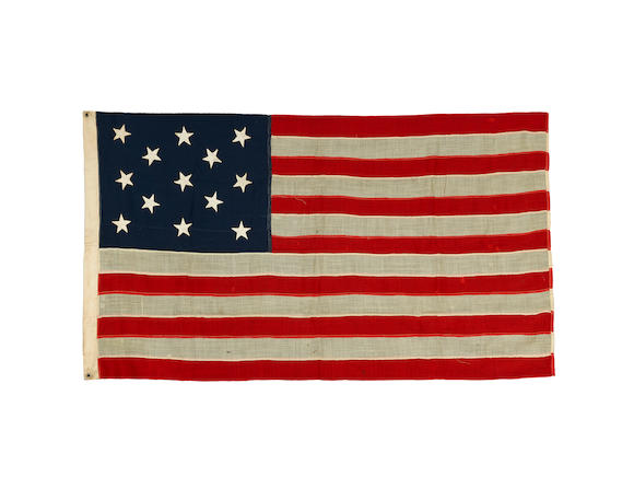 Bonhams : TWO 13-STAR US NAVY BOAT FLAGS. USA first half of 20th century.