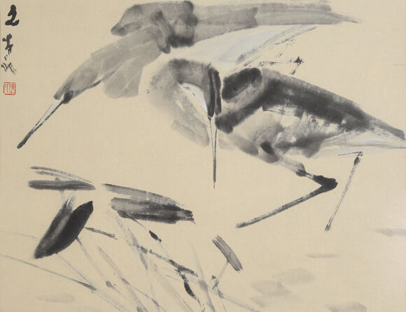 Bonhams : Chen Wen Hsi (1906-1991) Grey Herons