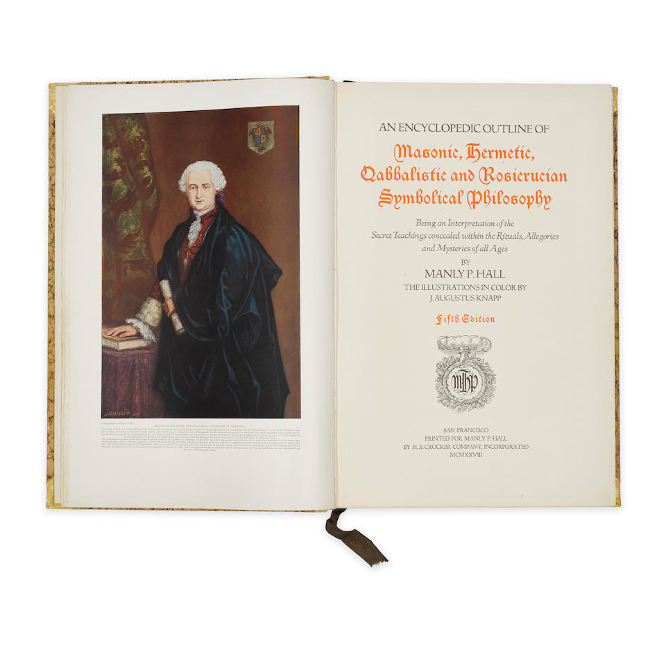 Bonhams Occultism Hall Manly Palmer 1901 1990 An Encyclopedic Outline Of Masonic Hermetic Qabbalistic And Rosicrucian Symbolical Philosophy San Francisco For Manly P Hall By H S Crocker Company Inc From Plans By