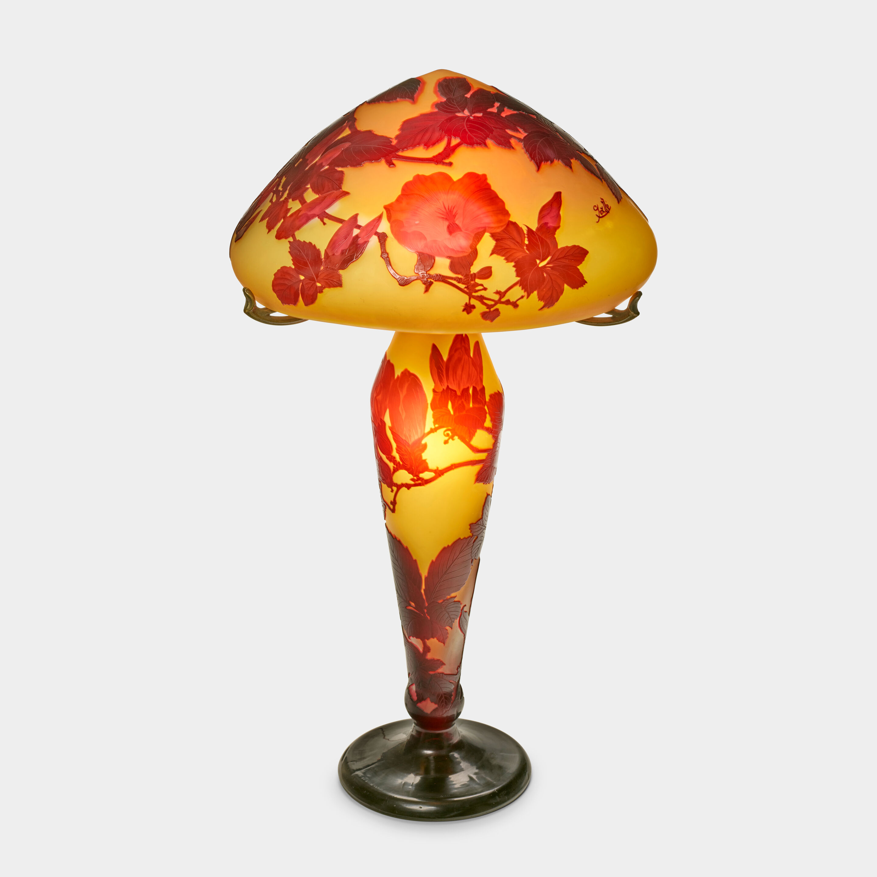 Emile Galle (1846-1904) Large Magnolia Table Lampcirca 1910blown