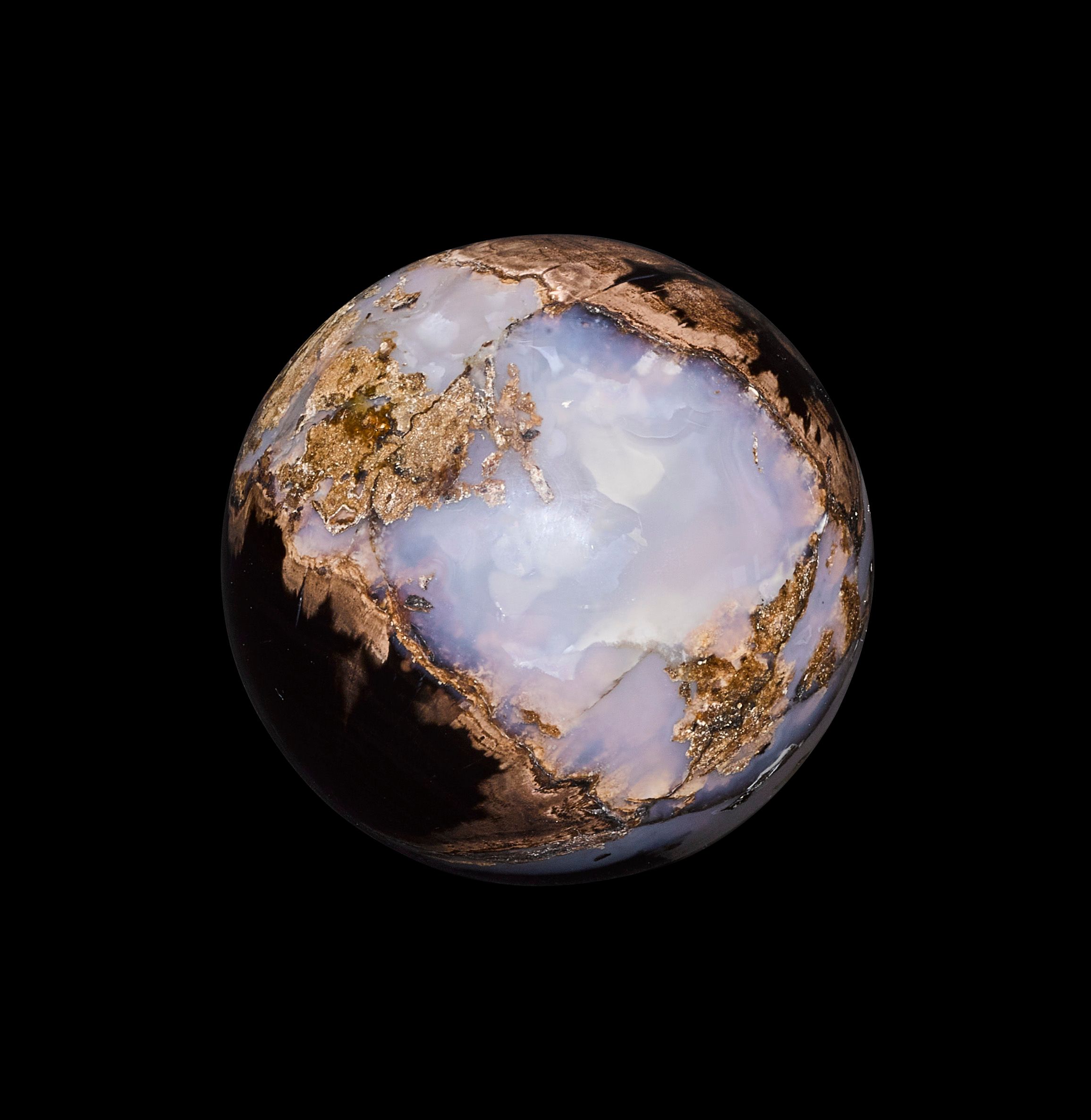 Opalized Wood Sphere