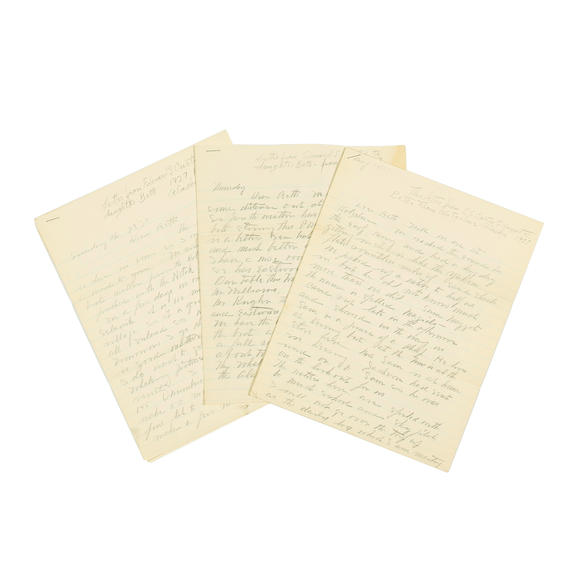 Bonhams : A GROUP OF 3 CURTIS LETTERS TO HIS DAUGHTER, BETH. CURTIS ...