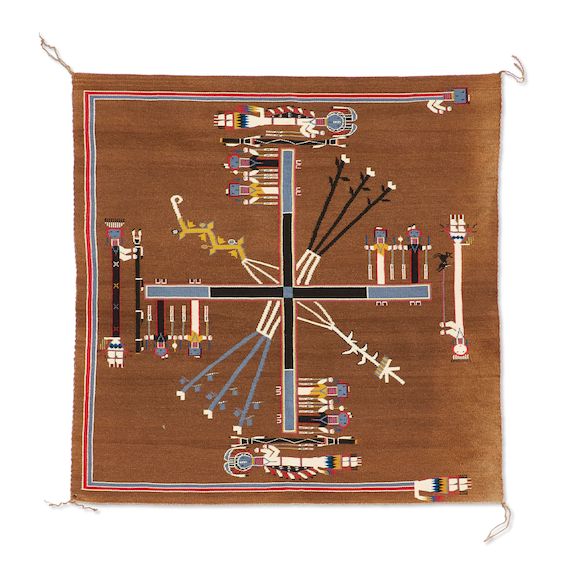 Ruby Manulito Rug Bonhams : A Ruby Manuelito Navajo sandpainting weaving