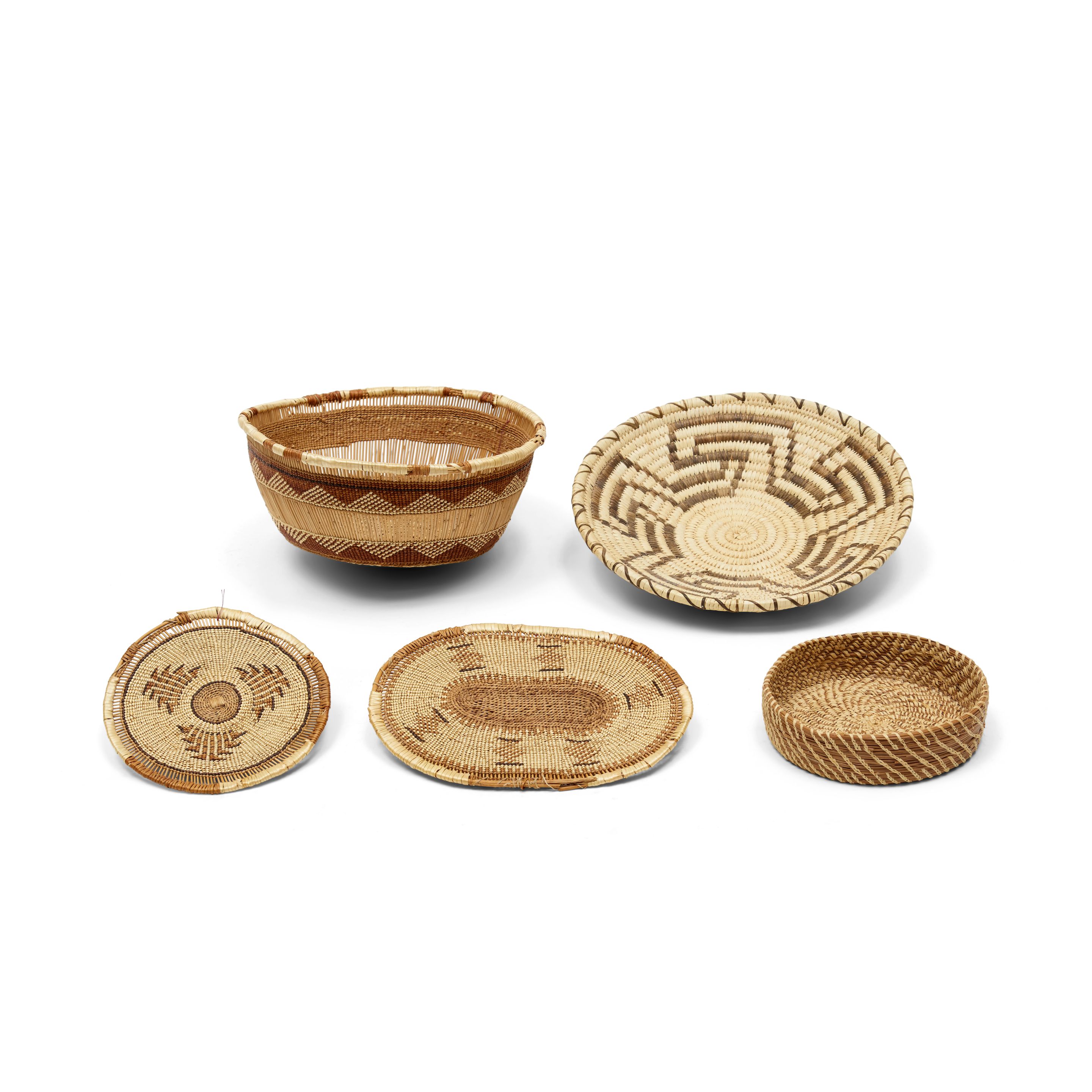Five Western Native American baskets