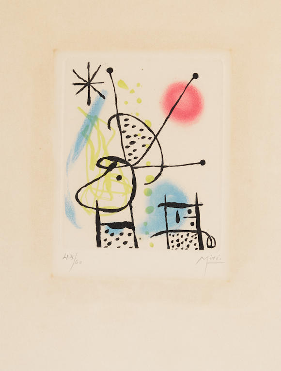 Bonhams Joan Miró 1893 1983 One Plate From La Bague Daurore 1763