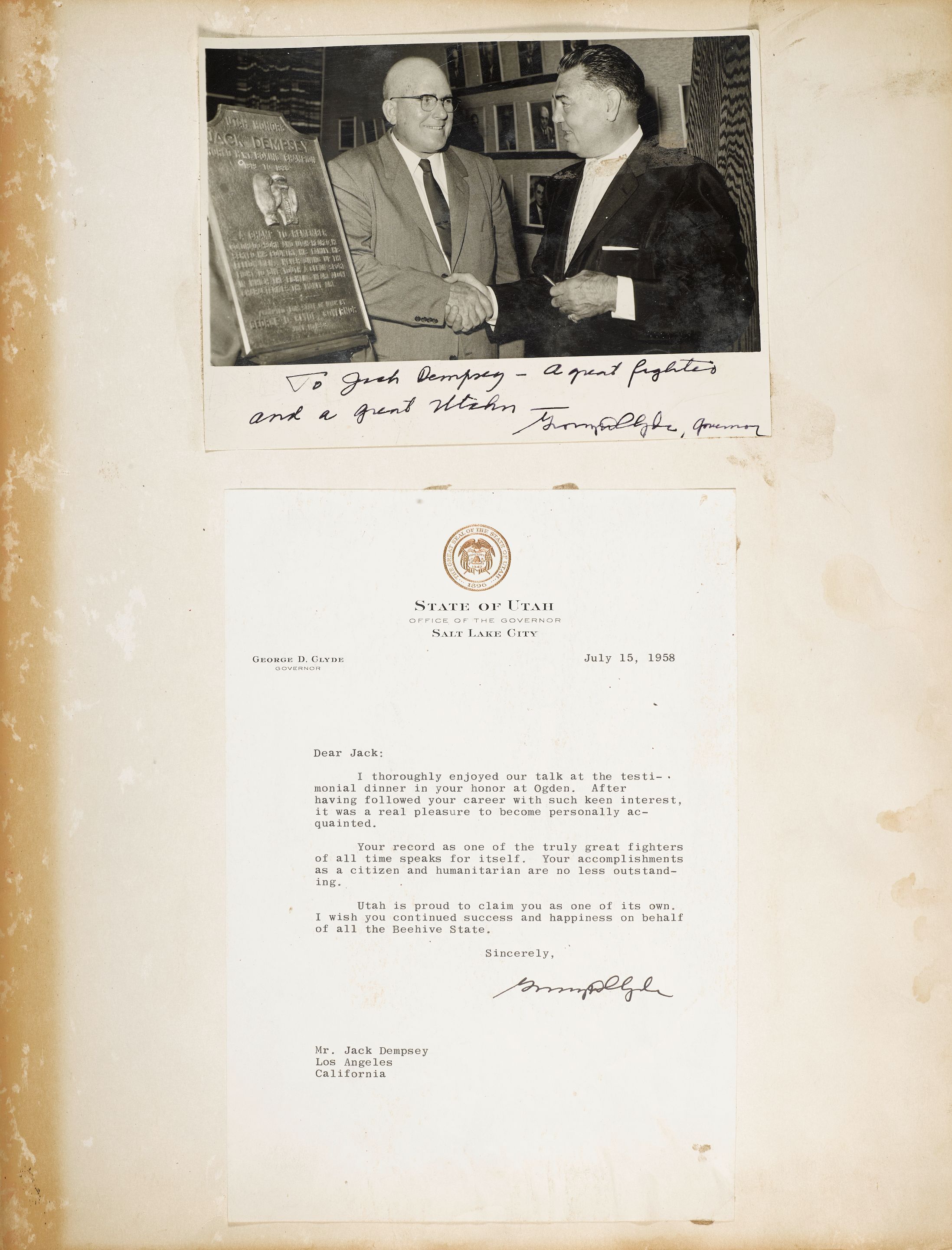 A JACK DEMPSEY PRESENTATION SCRAPBOOK