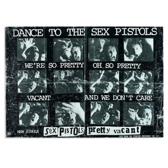 Bonhams Sex Pistols Promotional Poster For Pretty Vacant Photo Version 1977