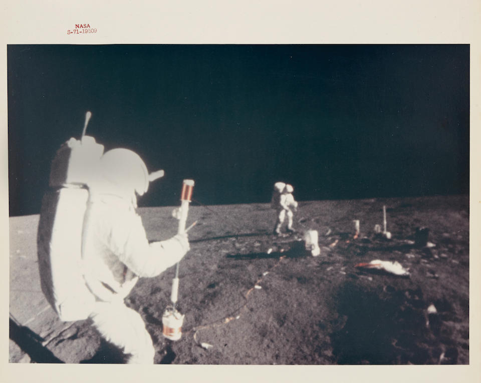APOLLO 14 NASA RED NUMBER PHOTOGRAPH SHEPARD AND MITCHELL EXPERIMENT 