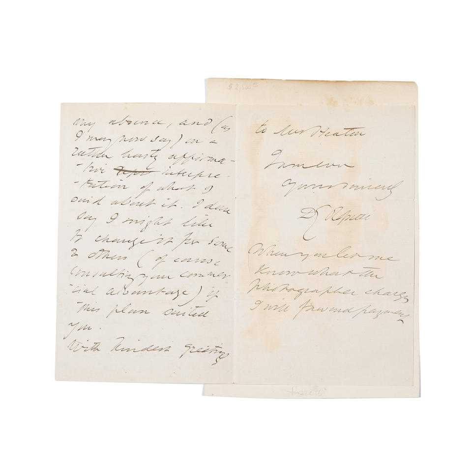 Bonhams : ROSSETTI, DANTE GABRIEL. 1828-1882. Autograph Letter Signed ...