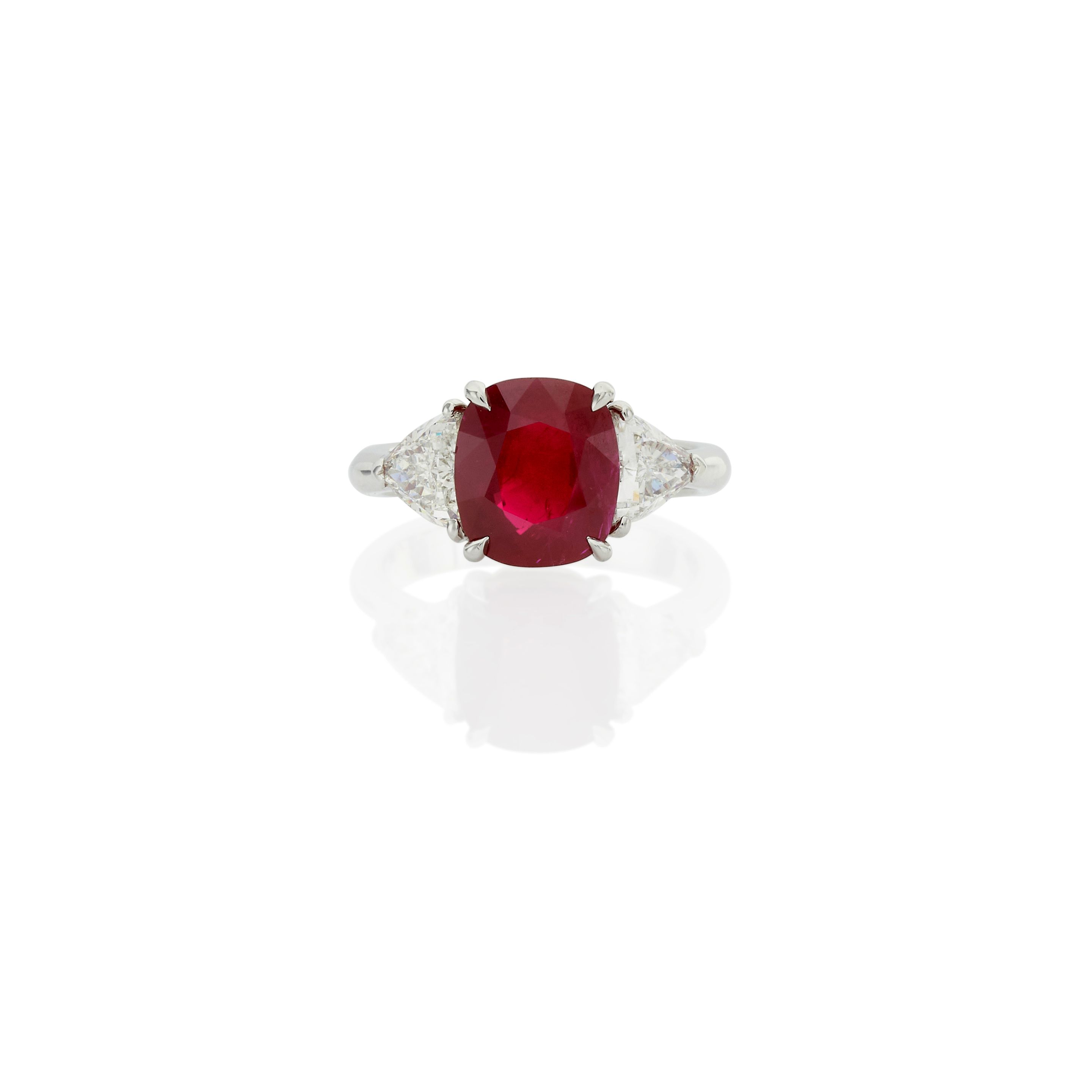 A RUBY AND DIAMOND RING