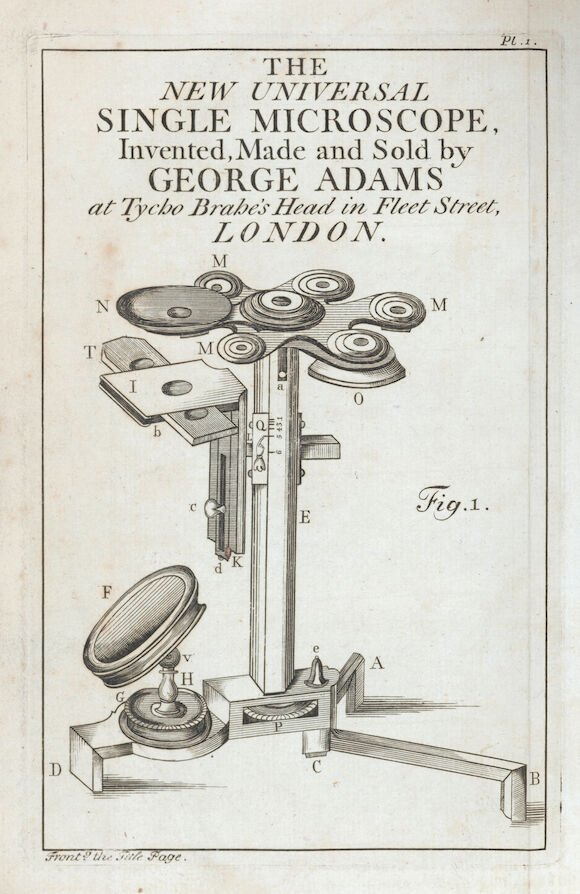 Bonhams : ADAMS, GEORGE. c. 1709-1773. Micrographia Illustrata, or the ...