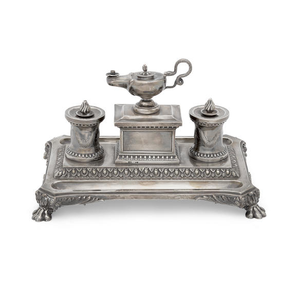 Bonhams : A VICTORIAN SILVER INKSTAND by Jane Brownett, London, 1882