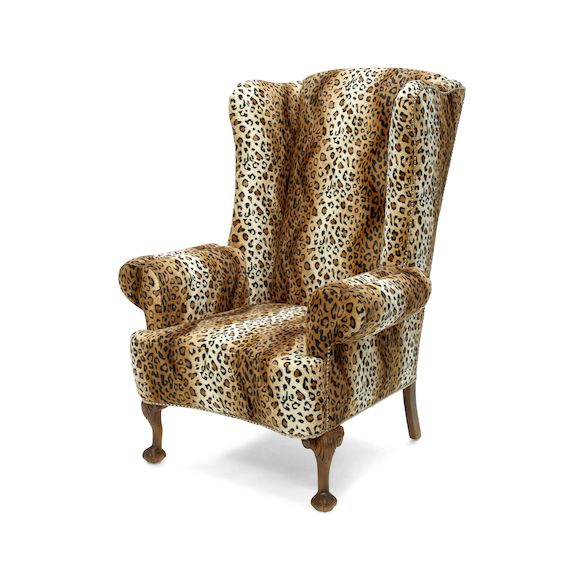 Bonhams A STYLE FAUX LEOPARD UPHOLSTERED CHAIR