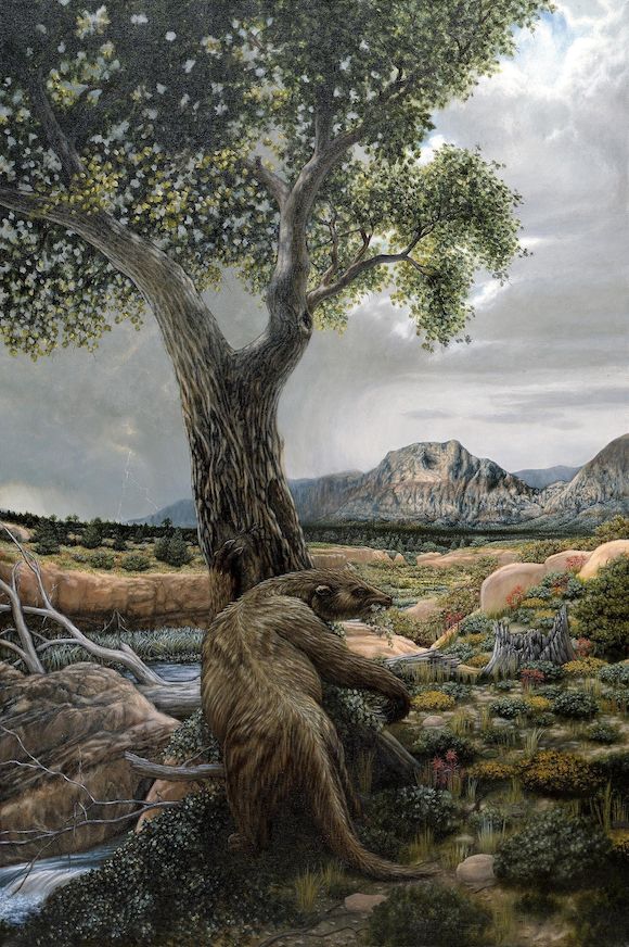 Bonhams : Bradley W. Giles Giant Shasta Ground Sloth of the Ice Age in