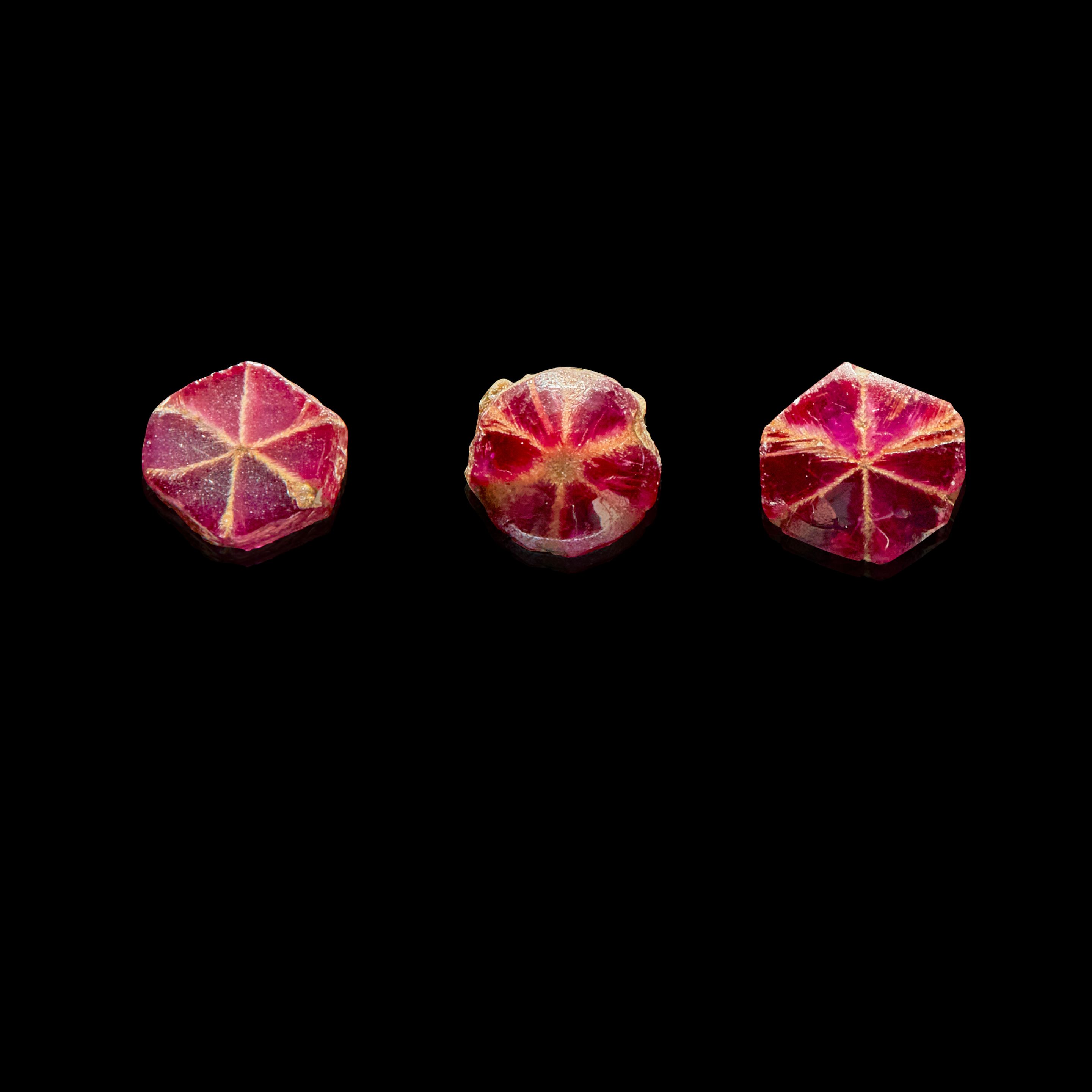 Three Trapiche Rubies