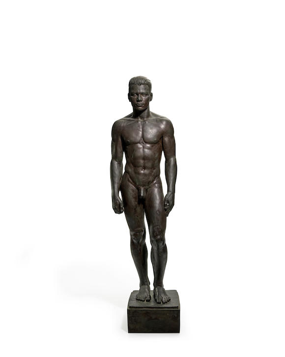 Bonhams : A Patinated Bronze Figure of a Male Nude