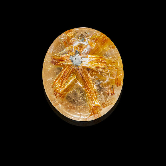 Star Rutile Bonhams : Star Rutile with Hematite in Quartz--