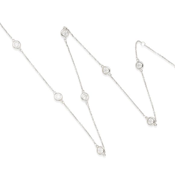 Bonhams a 14k white gold and diamond necklace
